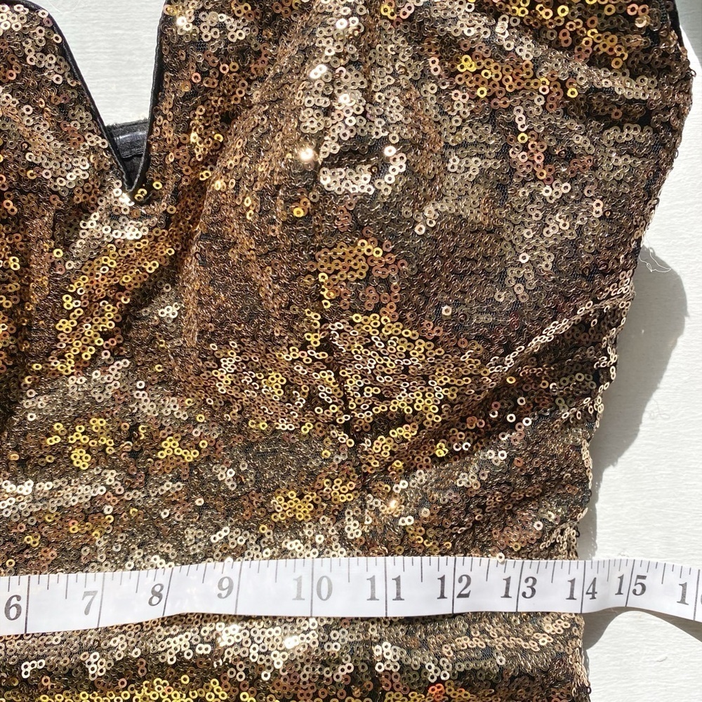 Gold Sequin Strapless Gown - Picture 11 of 15